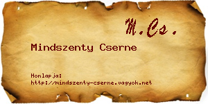 Mindszenty Cserne névjegykártya